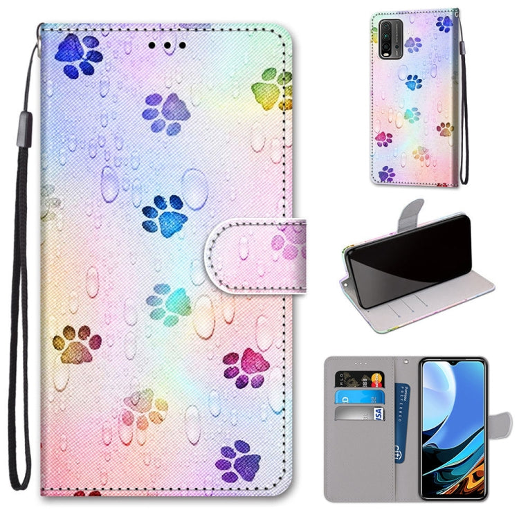 Coloured Drawing Cross Texture Horizontal Flip PU Leather Case with Holder & Card Slots & Wallet & Lanyard, For Xiaomi Redmi Note 9 4G / 9 Power