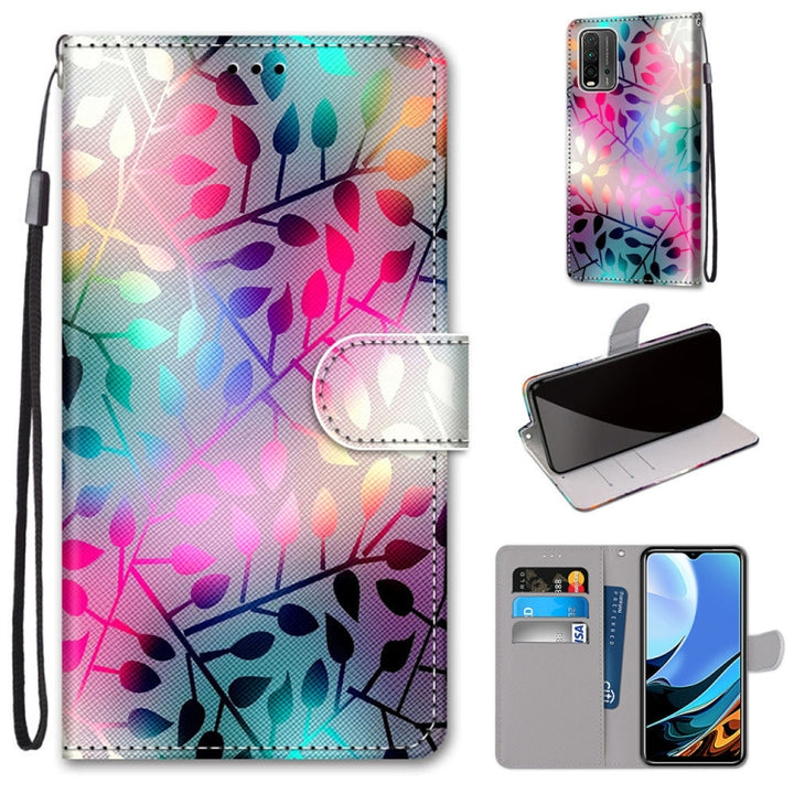 Coloured Drawing Cross Texture Horizontal Flip PU Leather Case with Holder & Card Slots & Wallet & Lanyard, For Xiaomi Redmi Note 9 4G / 9 Power