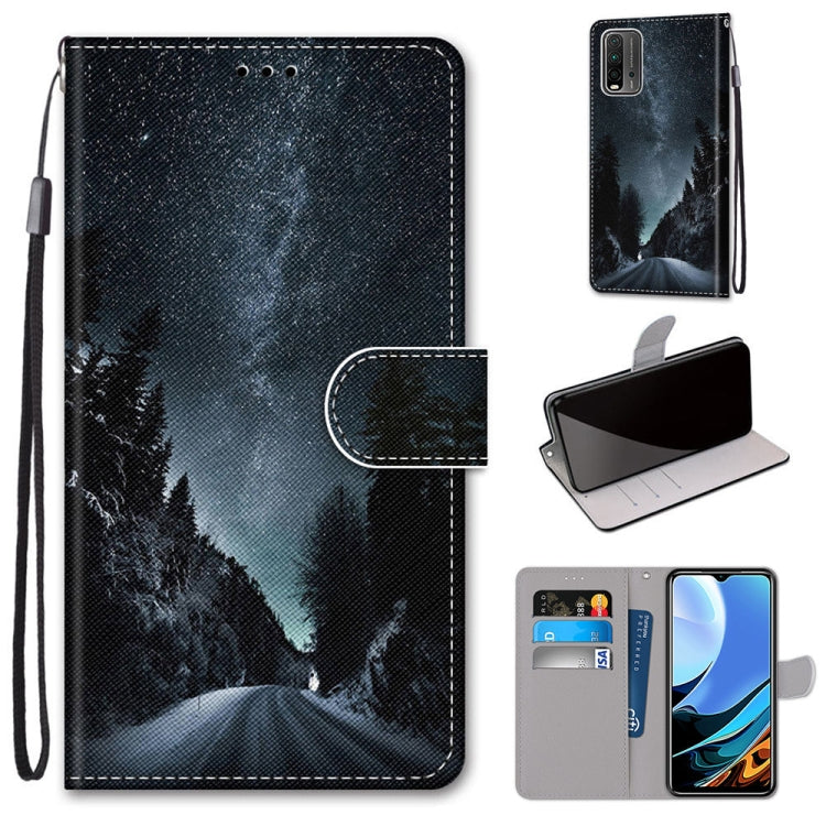 Coloured Drawing Cross Texture Horizontal Flip PU Leather Case with Holder & Card Slots & Wallet & Lanyard, For Xiaomi Redmi Note 9 4G / 9 Power