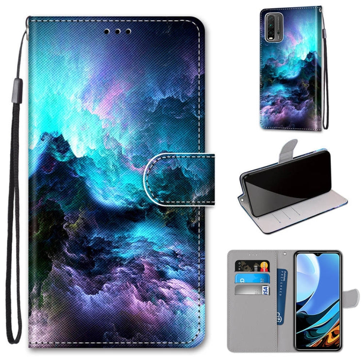 Coloured Drawing Cross Texture Horizontal Flip PU Leather Case with Holder & Card Slots & Wallet & Lanyard, For Xiaomi Redmi Note 9 4G / 9 Power