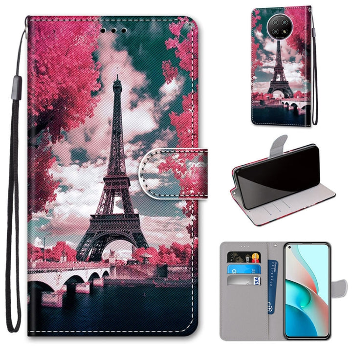 Coloured Drawing Cross Texture Horizontal Flip PU Leather Case with Holder & Card Slots & Wallet & Lanyard, For Xiaomi Redmi Note 9T / Note 9 5G