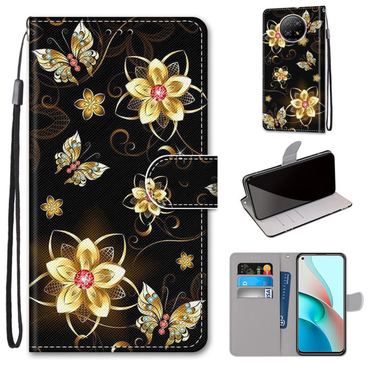 Coloured Drawing Cross Texture Horizontal Flip PU Leather Case with Holder & Card Slots & Wallet & Lanyard, For Xiaomi Redmi Note 9T / Note 9 5G