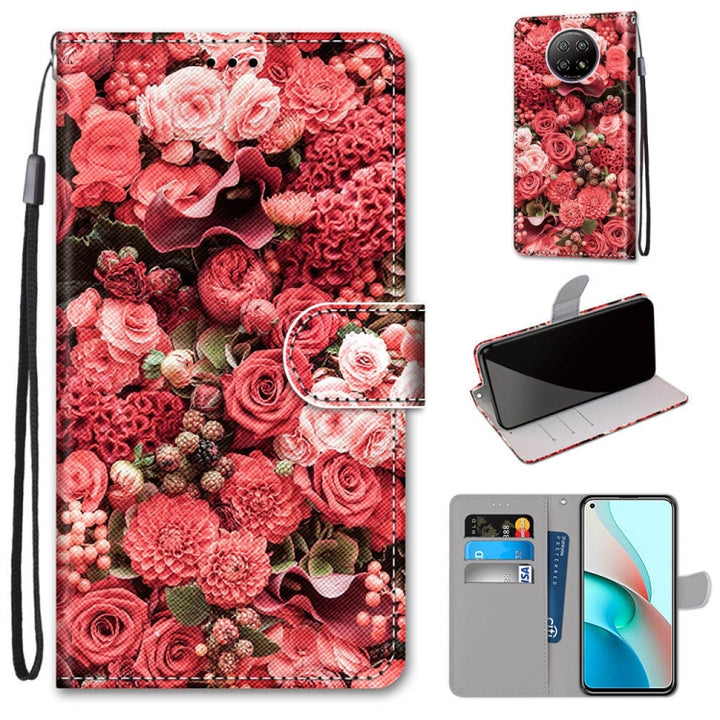 Coloured Drawing Cross Texture Horizontal Flip PU Leather Case with Holder & Card Slots & Wallet & Lanyard, For Xiaomi Redmi Note 9T / Note 9 5G