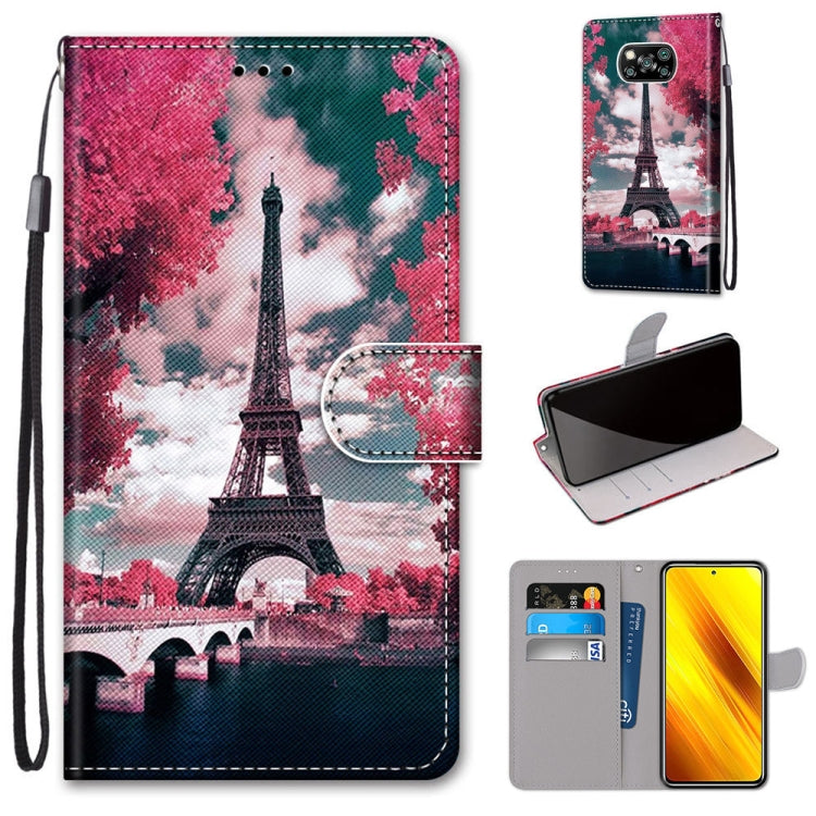 Coloured Drawing Cross Texture Horizontal Flip PU Leather Case with Holder & Card Slots & Wallet & Lanyard, For Xiaomi Poco X3 NFC