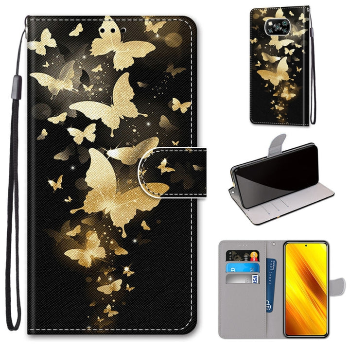 Coloured Drawing Cross Texture Horizontal Flip PU Leather Case with Holder & Card Slots & Wallet & Lanyard, For Xiaomi Poco X3 NFC