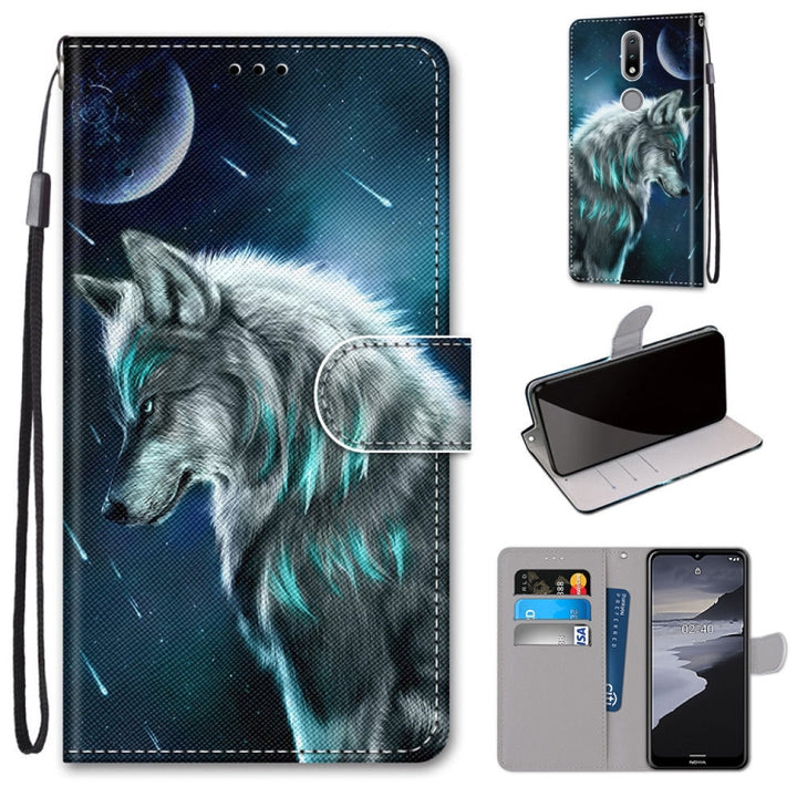 Coloured Drawing Cross Texture Horizontal Flip PU Leather Case with Holder & Card Slots & Wallet & Lanyard, For Nokia 2.4, For Samsung Galaxy A52 5G