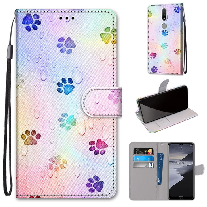 Coloured Drawing Cross Texture Horizontal Flip PU Leather Case with Holder & Card Slots & Wallet & Lanyard, For Nokia 2.4, For Samsung Galaxy A52 5G