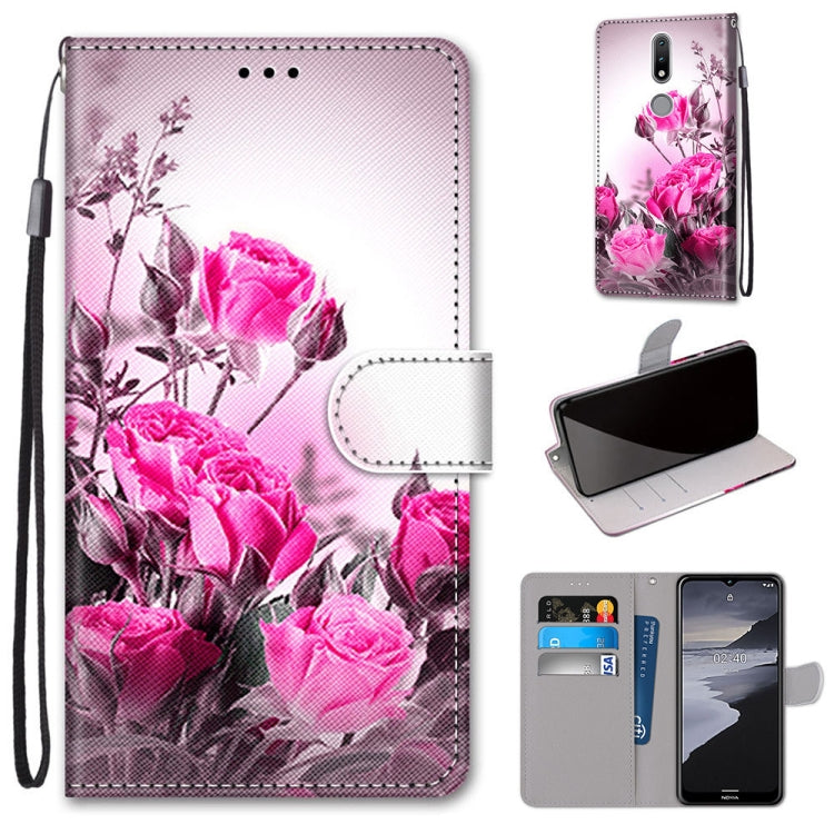 Coloured Drawing Cross Texture Horizontal Flip PU Leather Case with Holder & Card Slots & Wallet & Lanyard, For Nokia 2.4, For Samsung Galaxy A52 5G