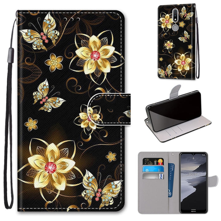 Coloured Drawing Cross Texture Horizontal Flip PU Leather Case with Holder & Card Slots & Wallet & Lanyard, For Nokia 2.4, For Samsung Galaxy A52 5G