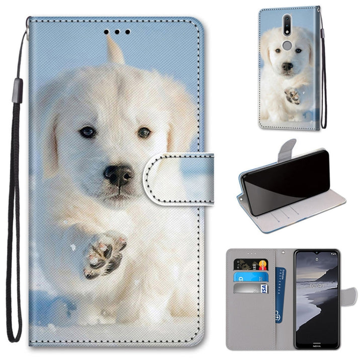 Coloured Drawing Cross Texture Horizontal Flip PU Leather Case with Holder & Card Slots & Wallet & Lanyard, For Nokia 2.4, For Samsung Galaxy A52 5G