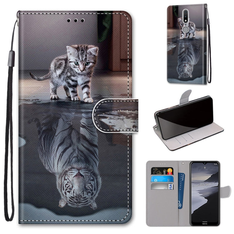 Coloured Drawing Cross Texture Horizontal Flip PU Leather Case with Holder & Card Slots & Wallet & Lanyard, For Nokia 2.4, For Samsung Galaxy A52 5G