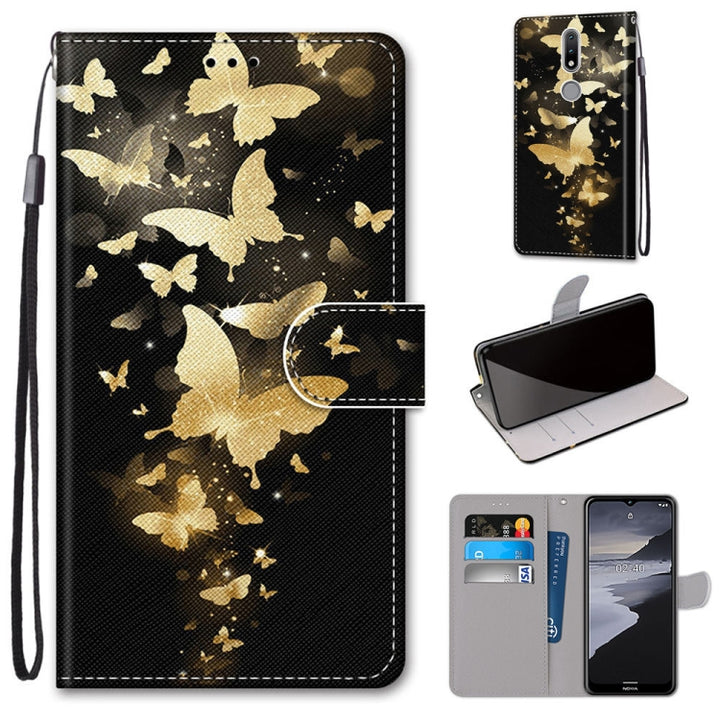 Coloured Drawing Cross Texture Horizontal Flip PU Leather Case with Holder & Card Slots & Wallet & Lanyard, For Nokia 2.4, For Samsung Galaxy A52 5G