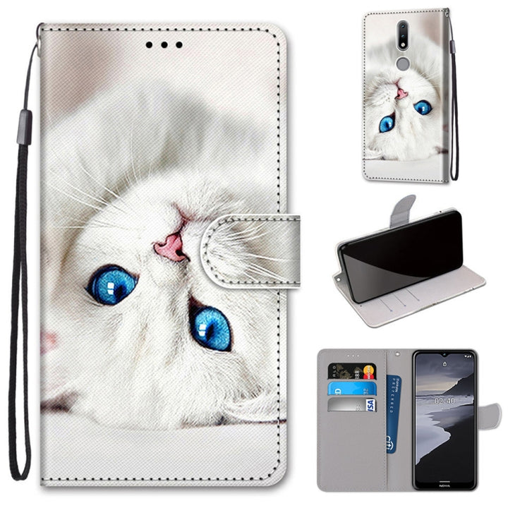 Coloured Drawing Cross Texture Horizontal Flip PU Leather Case with Holder & Card Slots & Wallet & Lanyard, For Nokia 2.4, For Samsung Galaxy A52 5G