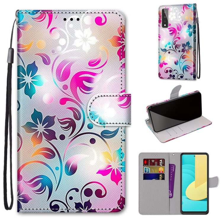 Coloured Drawing Cross Texture Horizontal Flip PU Leather Case with Holder & Card Slots & Wallet & Lanyard, For LG Stylo 7 5G