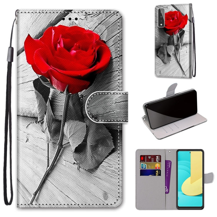 Coloured Drawing Cross Texture Horizontal Flip PU Leather Case with Holder & Card Slots & Wallet & Lanyard, For LG Stylo 7 5G