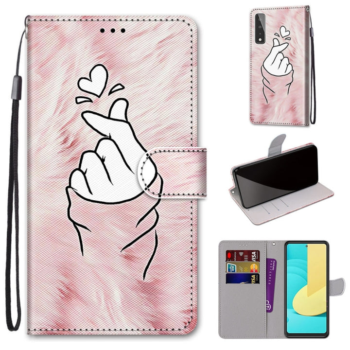 Coloured Drawing Cross Texture Horizontal Flip PU Leather Case with Holder & Card Slots & Wallet & Lanyard, For LG Stylo 7 5G