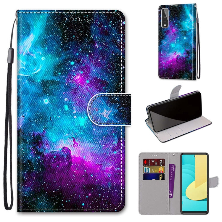 Coloured Drawing Cross Texture Horizontal Flip PU Leather Case with Holder & Card Slots & Wallet & Lanyard, For LG Stylo 7 5G