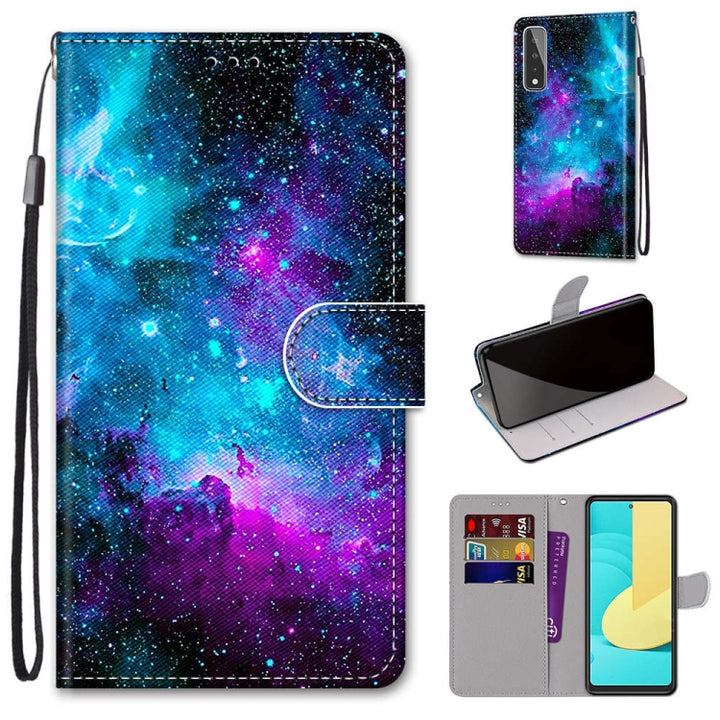 Coloured Drawing Cross Texture Horizontal Flip PU Leather Case with Holder & Card Slots & Wallet & Lanyard, For LG Stylo 7 5G