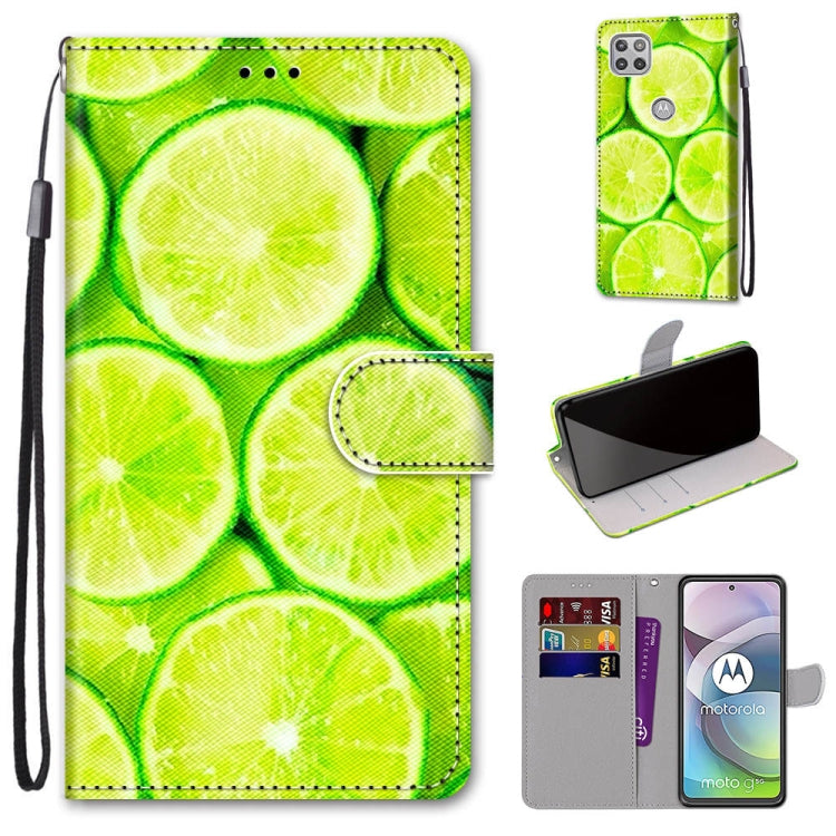 Coloured Drawing Cross Texture Horizontal Flip PU Leather Case with Holder & Card Slots & Wallet & Lanyard, For Motorola Moto G 5G