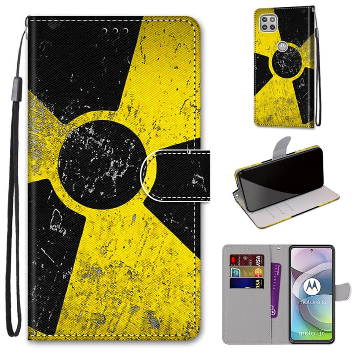 Coloured Drawing Cross Texture Horizontal Flip PU Leather Case with Holder & Card Slots & Wallet & Lanyard, For Motorola Moto G 5G