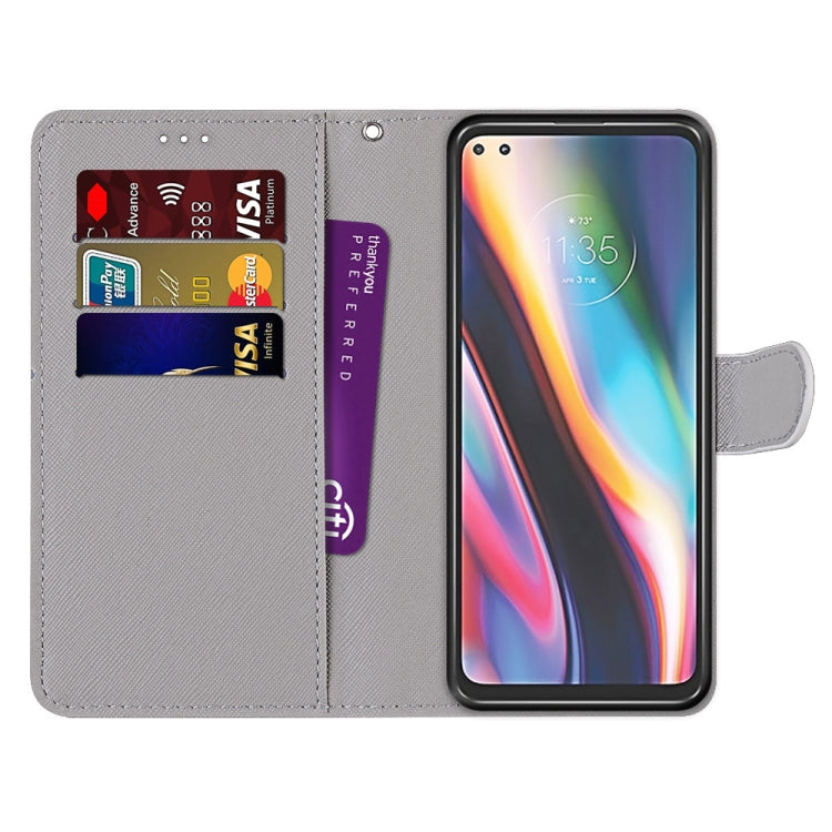 Coloured Drawing Cross Texture Horizontal Flip PU Leather Case with Holder & Card Slots & Wallet & Lanyard, For Motorola Moto G 5G Plus