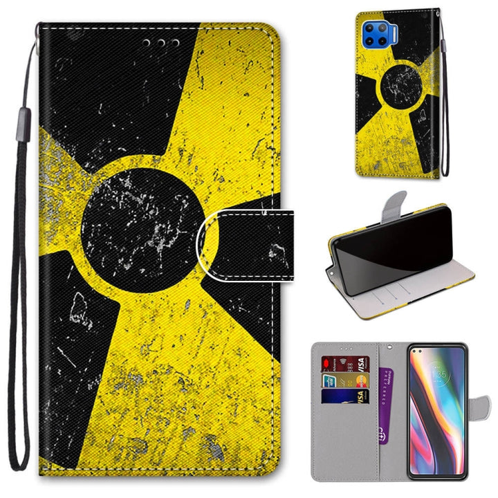 Coloured Drawing Cross Texture Horizontal Flip PU Leather Case with Holder & Card Slots & Wallet & Lanyard, For Motorola Moto G 5G Plus