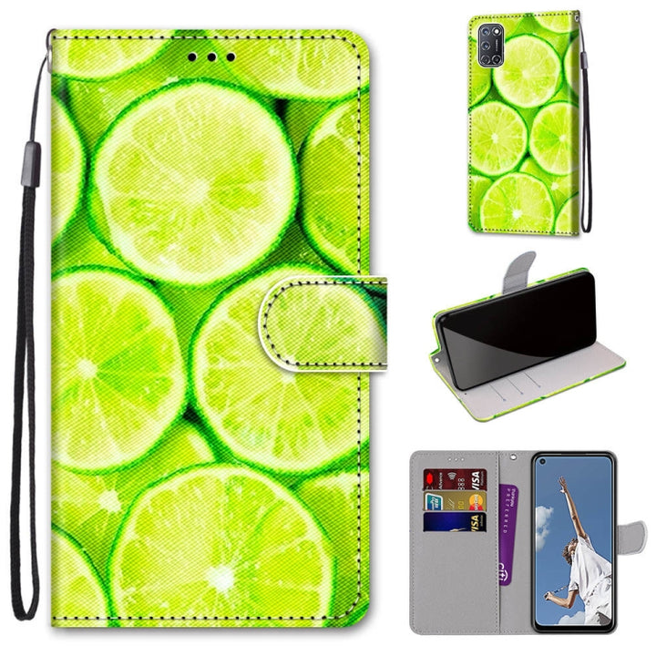 Coloured Drawing Cross Texture Horizontal Flip PU Leather Case with Holder & Card Slots & Wallet & Lanyard, For OPPO A52 / A92 / A72