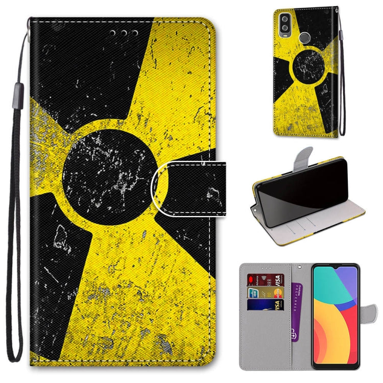 Coloured Drawing Cross Texture Horizontal Flip PU Leather Case with Holder & Card Slots & Wallet & Lanyard, For Alcatel 1L (2021)