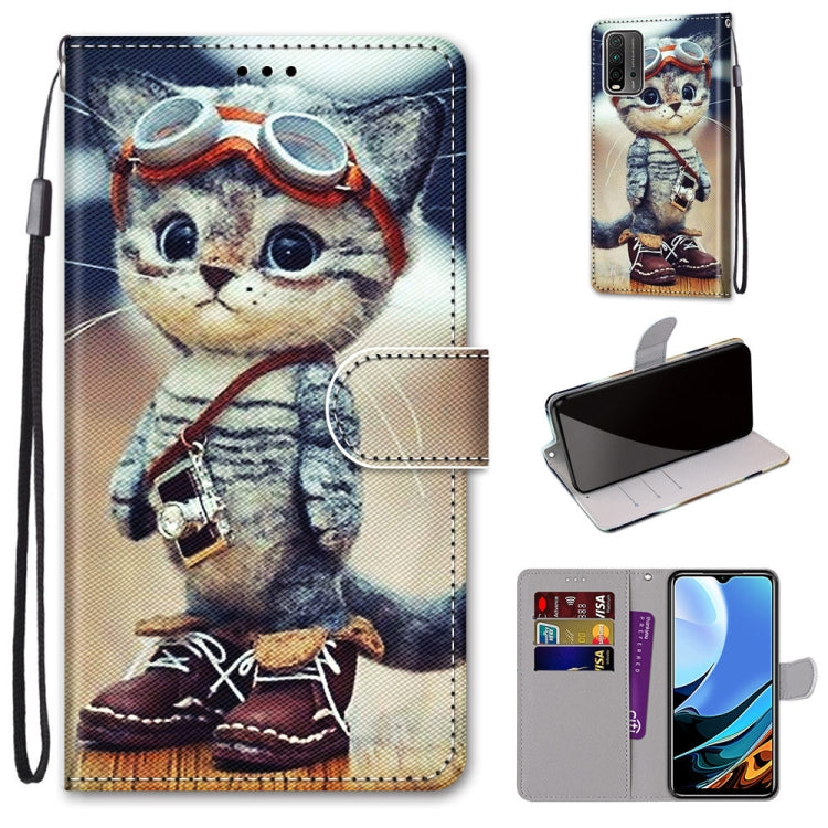 Coloured Drawing Cross Texture Horizontal Flip PU Leather Case with Holder & Card Slots & Wallet & Lanyard, For Xiaomi Redmi 9 Power / Note 9 4G