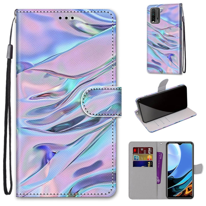 Coloured Drawing Cross Texture Horizontal Flip PU Leather Case with Holder & Card Slots & Wallet & Lanyard, For Xiaomi Redmi 9 Power / Note 9 4G