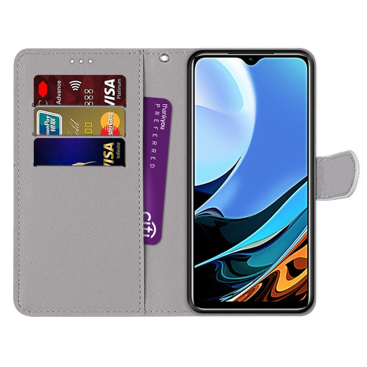 Coloured Drawing Cross Texture Horizontal Flip PU Leather Case with Holder & Card Slots & Wallet & Lanyard, For Xiaomi Redmi 9 Power / Note 9 4G