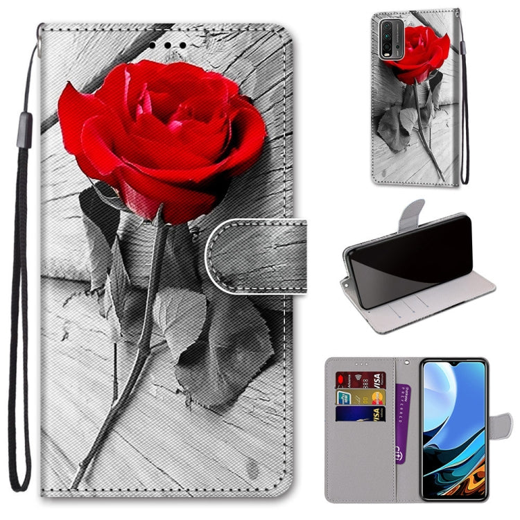 Coloured Drawing Cross Texture Horizontal Flip PU Leather Case with Holder & Card Slots & Wallet & Lanyard, For Xiaomi Redmi 9 Power / Note 9 4G