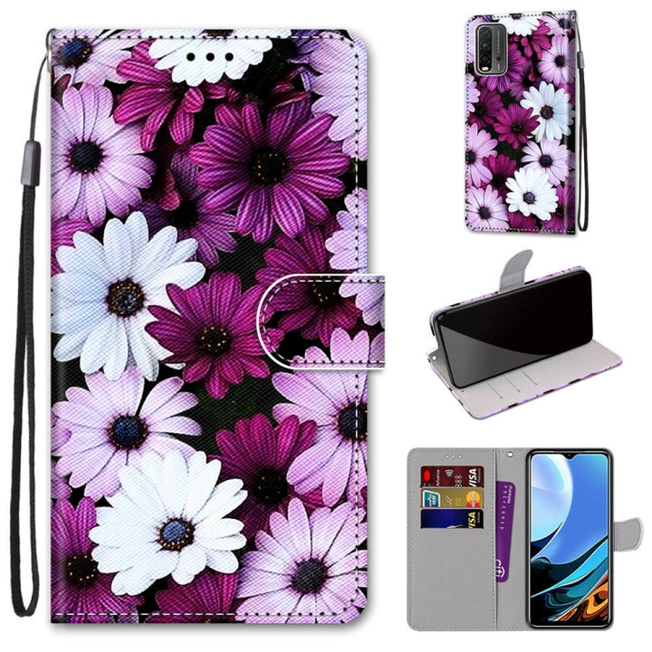 Coloured Drawing Cross Texture Horizontal Flip PU Leather Case with Holder & Card Slots & Wallet & Lanyard, For Xiaomi Redmi 9 Power / Note 9 4G