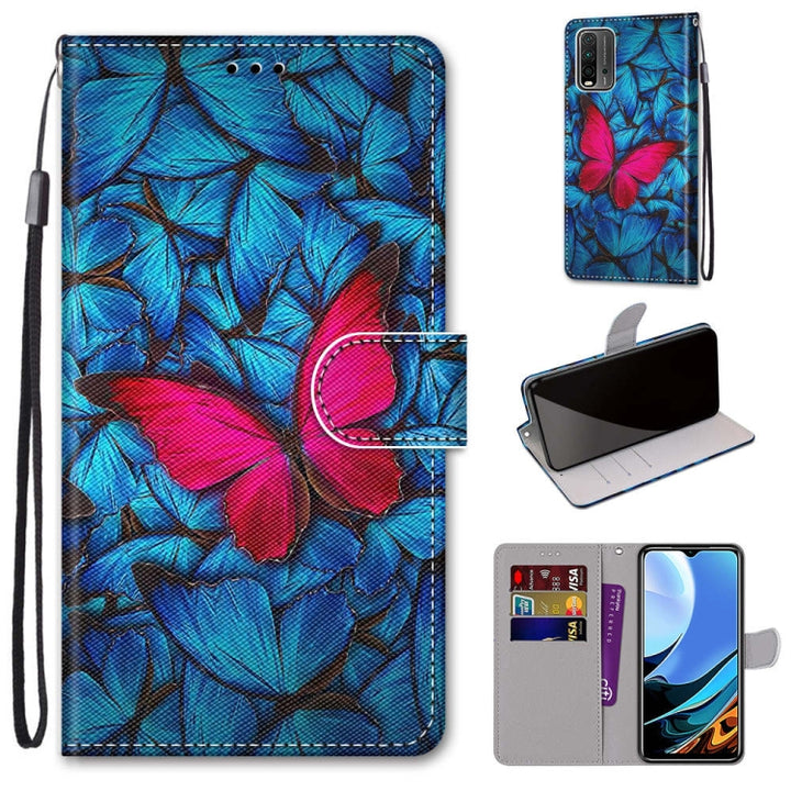 Coloured Drawing Cross Texture Horizontal Flip PU Leather Case with Holder & Card Slots & Wallet & Lanyard, For Xiaomi Redmi 9 Power / Note 9 4G