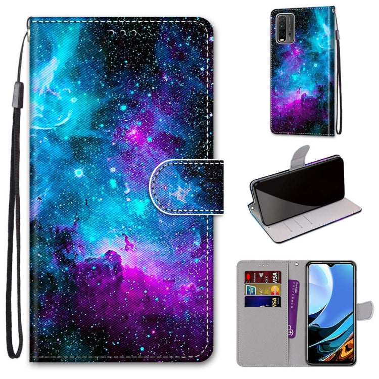 Coloured Drawing Cross Texture Horizontal Flip PU Leather Case with Holder & Card Slots & Wallet & Lanyard, For Xiaomi Redmi 9 Power / Note 9 4G