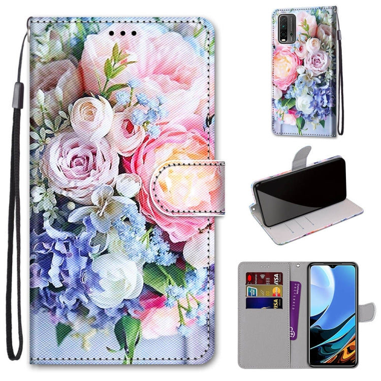 Coloured Drawing Cross Texture Horizontal Flip PU Leather Case with Holder & Card Slots & Wallet & Lanyard, For Xiaomi Redmi 9 Power / Note 9 4G