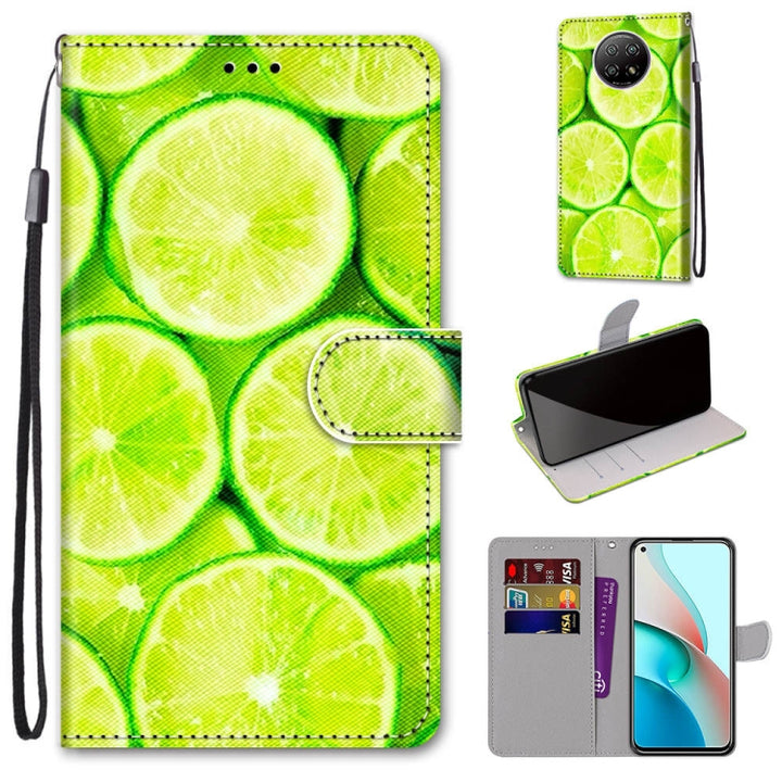 Coloured Drawing Cross Texture Horizontal Flip PU Leather Case with Holder & Card Slots & Wallet & Lanyard, For Xiaomi Redmi Note 9 5G / Note 9T