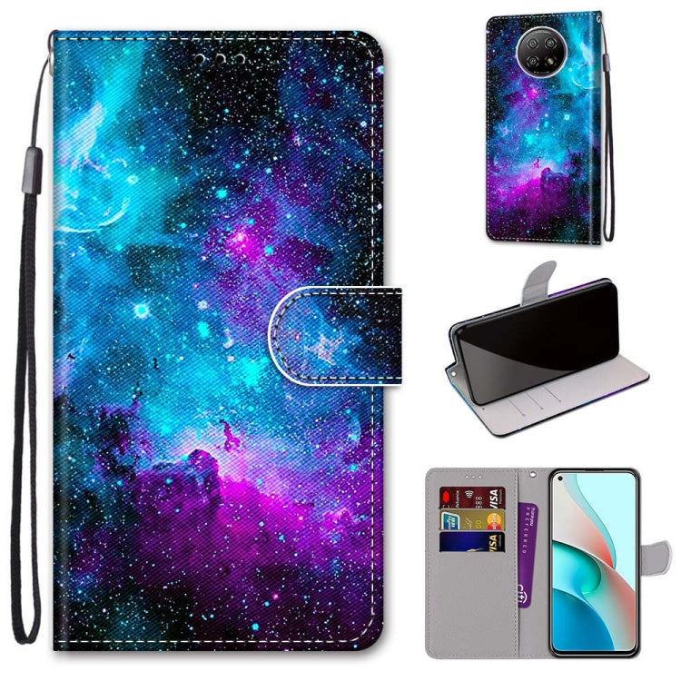 Coloured Drawing Cross Texture Horizontal Flip PU Leather Case with Holder & Card Slots & Wallet & Lanyard, For Xiaomi Redmi Note 9 5G / Note 9T