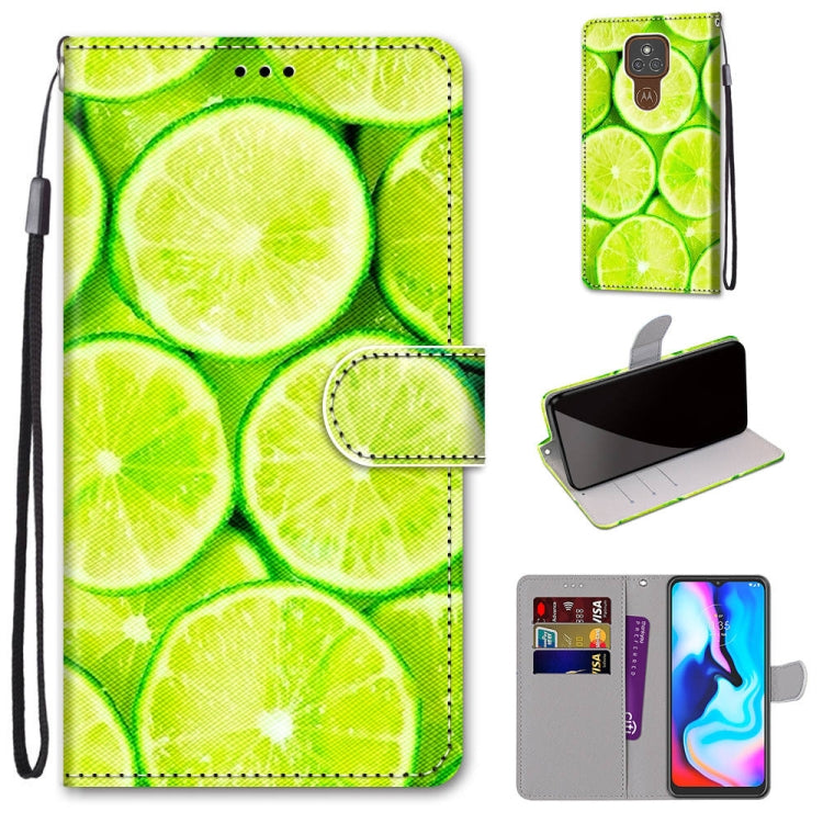 Coloured Drawing Cross Texture Horizontal Flip PU Leather Case with Holder & Card Slots & Wallet & Lanyard, For Motorola Moto E7 Plus / G9 Play / G9