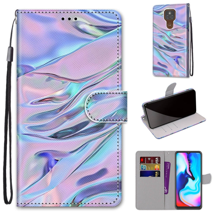 Coloured Drawing Cross Texture Horizontal Flip PU Leather Case with Holder & Card Slots & Wallet & Lanyard, For Motorola Moto E7 Plus / G9 Play / G9