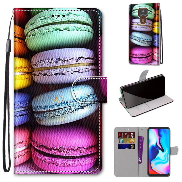 Coloured Drawing Cross Texture Horizontal Flip PU Leather Case with Holder & Card Slots & Wallet & Lanyard, For Motorola Moto E7 Plus / G9 Play / G9