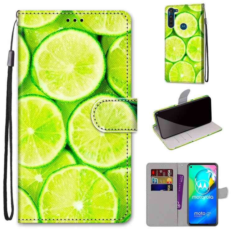 Coloured Drawing Cross Texture Horizontal Flip PU Leather Case with Holder & Card Slots & Wallet & Lanyard, For Motorola Moto G8 Power