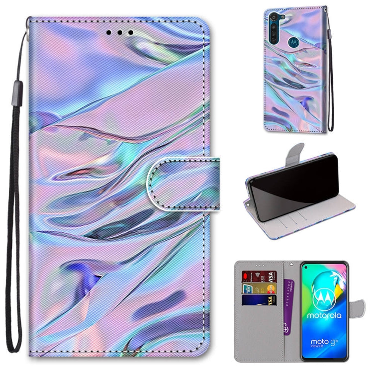 Coloured Drawing Cross Texture Horizontal Flip PU Leather Case with Holder & Card Slots & Wallet & Lanyard, For Motorola Moto G8 Power