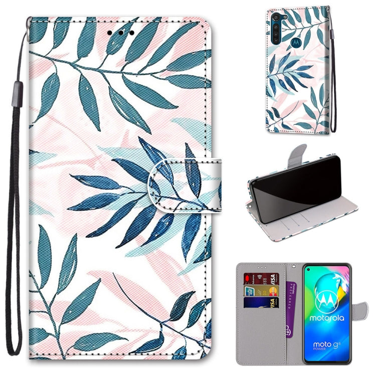 Coloured Drawing Cross Texture Horizontal Flip PU Leather Case with Holder & Card Slots & Wallet & Lanyard, For Motorola Moto G8 Power