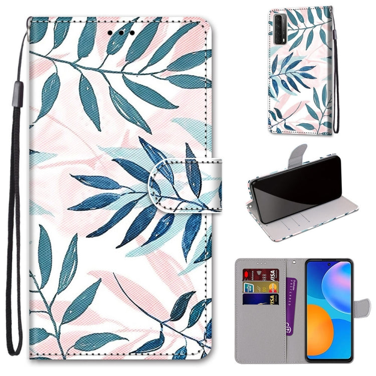 Coloured Drawing Cross Texture Horizontal Flip PU Leather Case with Holder & Card Slots & Wallet & Lanyard, For Huawei P smart 2021 / Y7a