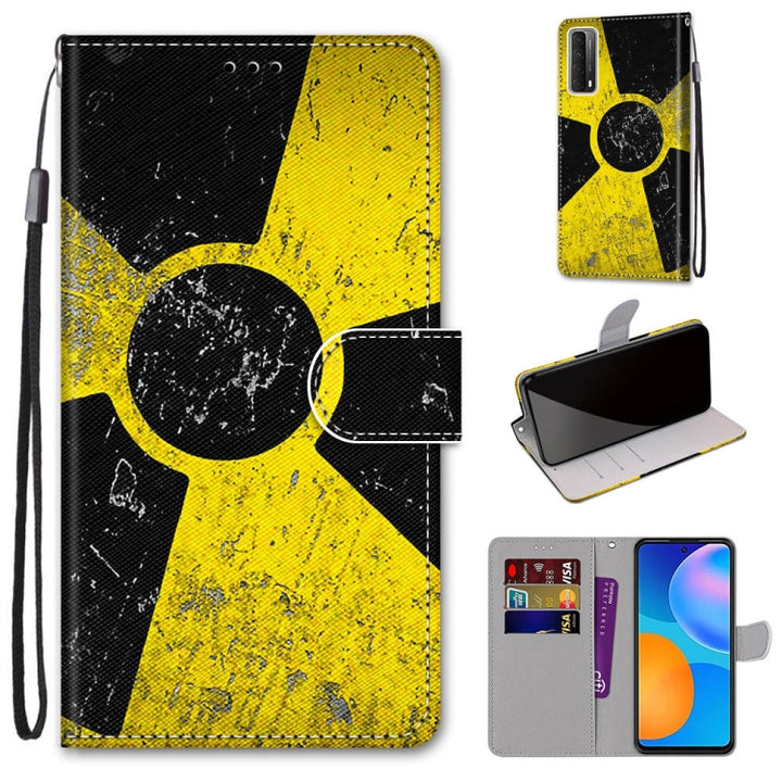 Coloured Drawing Cross Texture Horizontal Flip PU Leather Case with Holder & Card Slots & Wallet & Lanyard, For Huawei P smart 2021 / Y7a