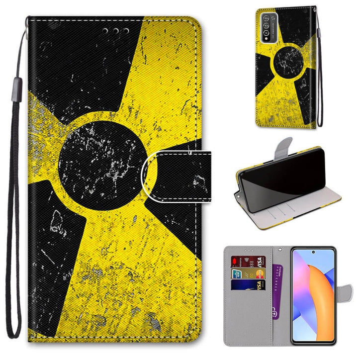 Coloured Drawing Cross Texture Horizontal Flip PU Leather Case with Holder & Card Slots & Wallet & Lanyard, For Honor 10X Lite