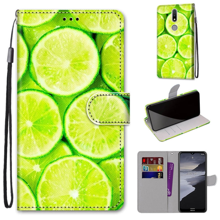 Coloured Drawing Cross Texture Horizontal Flip PU Leather Case with Holder & Card Slots & Wallet & Lanyard, For Nokia 2.4