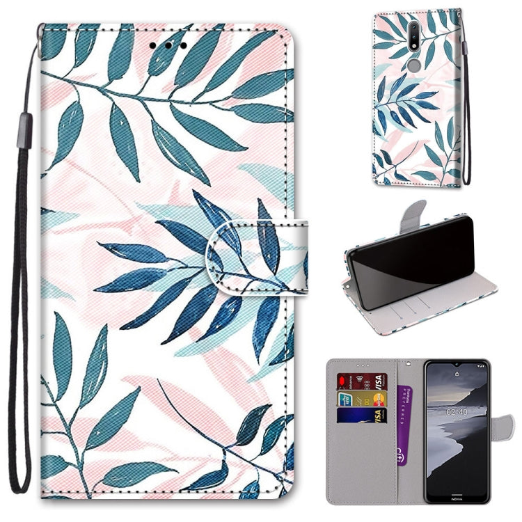 Coloured Drawing Cross Texture Horizontal Flip PU Leather Case with Holder & Card Slots & Wallet & Lanyard, For Nokia 2.4