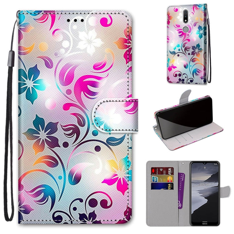 Coloured Drawing Cross Texture Horizontal Flip PU Leather Case with Holder & Card Slots & Wallet & Lanyard, For Nokia 2.4